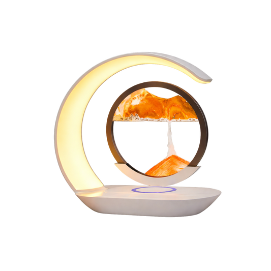 Lampe LED Design sable mouvant avec Chargeur Sans Fil